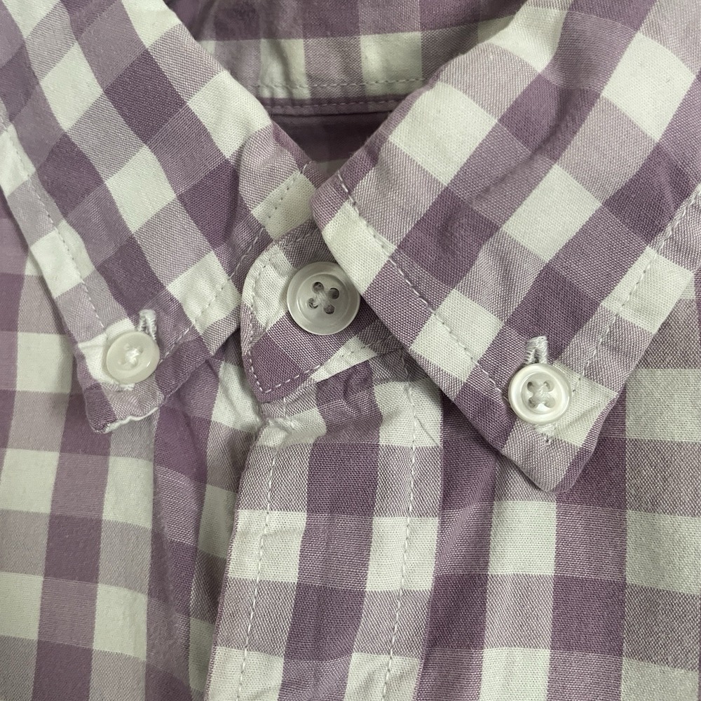 J Crew Shirt Mens Medium Purple Plaid Gingham Light Weight Button Career - Picture 5 of 10